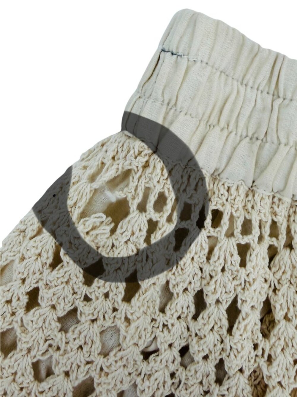 VTG 90s Artelier Nicole Miller Beige Crochet Scalloped Skirt M | Coastal Cowgirl - Picture 4 of 16